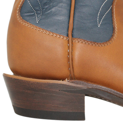 14" Blue Upper w/ Beck Classic Stitching

Saddle Timberjack Steer Vamp

Regular French Square Toe

Slightly Tapered Heel