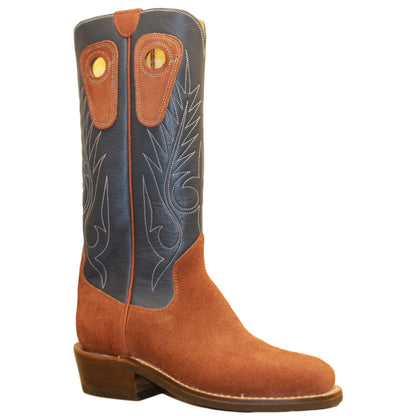14" Blue Upper w/ Beck Classic Stitching

Tan Timberjack Rough Out Steer Vamp

Wide French Square Toe

Slightly Tapered Heel