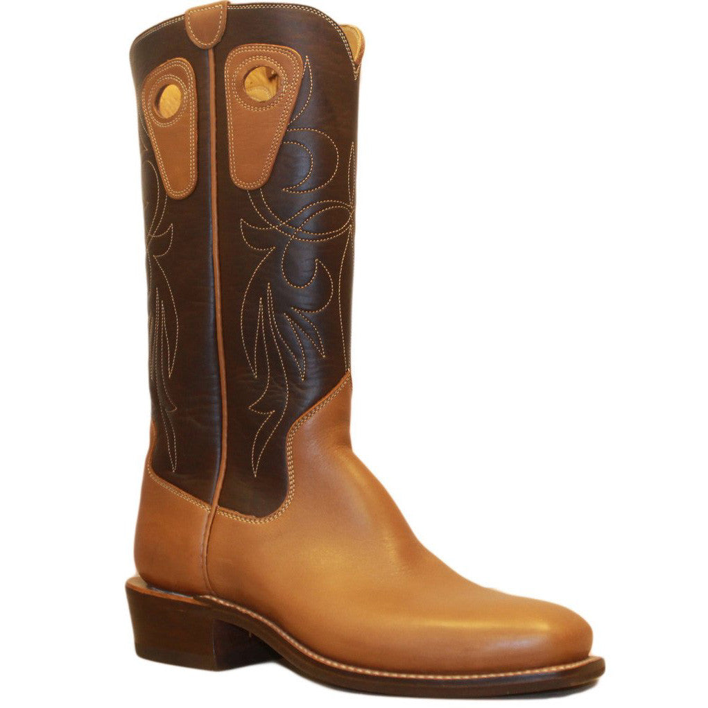 14" Brown Upper w/ Elkhorn Stitching

Saddle Anvil Steer Vamp

Wide French Toe

Slightly Tapered Heel