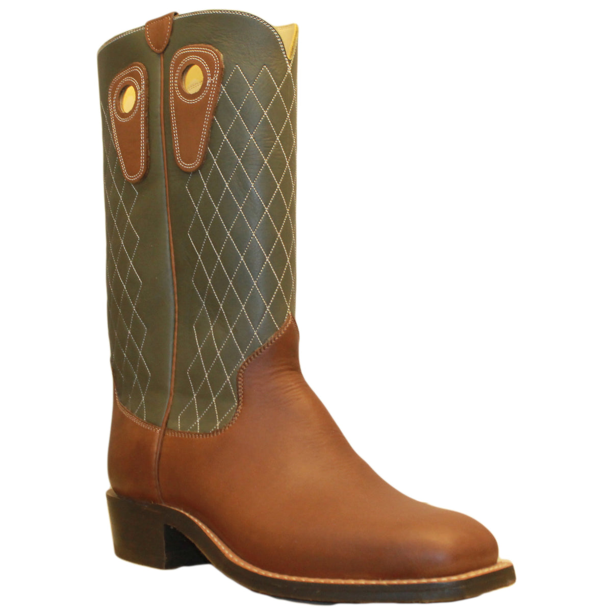 14" Forest Upper w/ Diamond Stitching

Saddle Timberjack Steer Vamp

Wide French Square Toe

Slightly Tapered Heel
