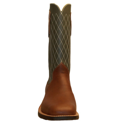 14" Forest Upper w/ Diamond Stitching

Saddle Timberjack Steer Vamp

Wide French Square Toe

Slightly Tapered Heel