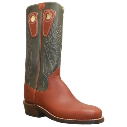 14" Forest upper w/ Beck Classic Stitching

Tan Timberjack Steer Vamp

Wide French Square Toe

Slightly Tapered Heel