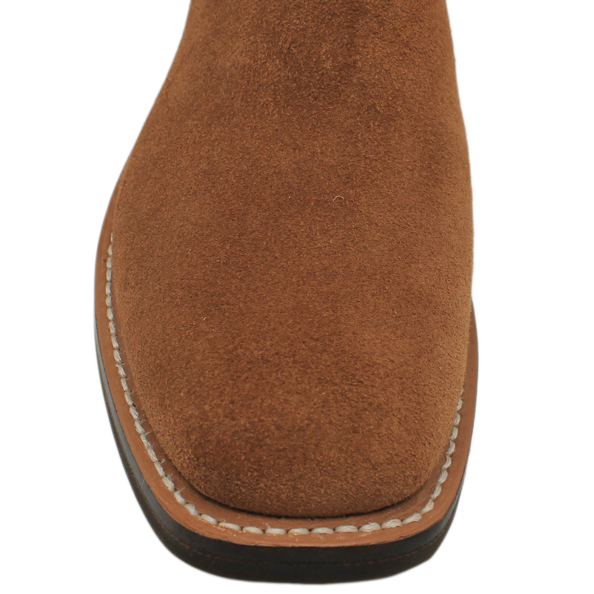 12" Forest Upper w/ Loops Stitching

Tan Timberjack Rough Out Steer Vamp

Wide French Square Toe

Slightly Tapered Heel