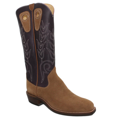 16" Purple Upper w/ Tulip Stitching

Saddle Timberjack Rough Out Steer Vamp

Regular French Square Toe

Slightly Tapered Heel
