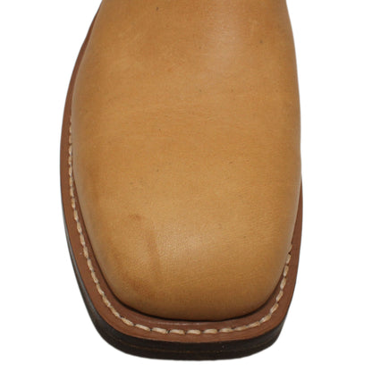 12" Wine Upper w/ Loops Stitching

Buckskin Steer Vamp

Wide French Square Toe

Block Heel