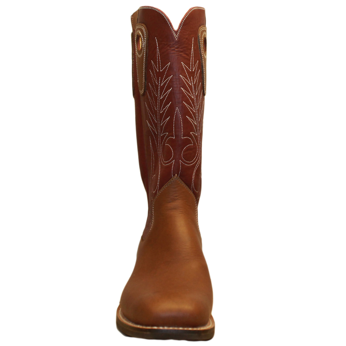 14" Wine Upper w/ Beck Classic Stitching

Saddle Timberjack Steer Vamp

Wide French Square Toe

Slightly Tapered Heel