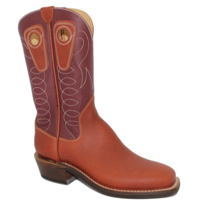 12" Wine Upper w/ Loops Stitching

Tan Timberjack Steer Vamp

Wide French Square Toe

Slightly Tapered Heel