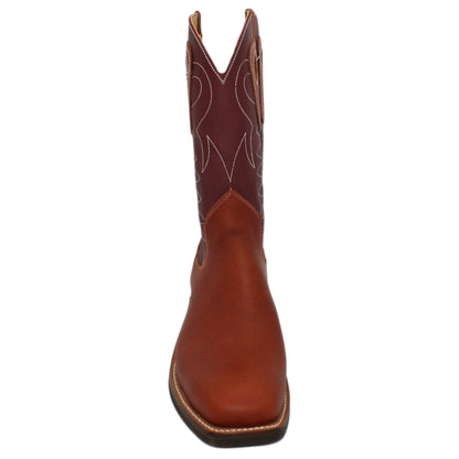12" Wine Upper w/ Loops Stitching

Tan Timberjack Steer Vamp

Wide French Square Toe

Slightly Tapered Heel