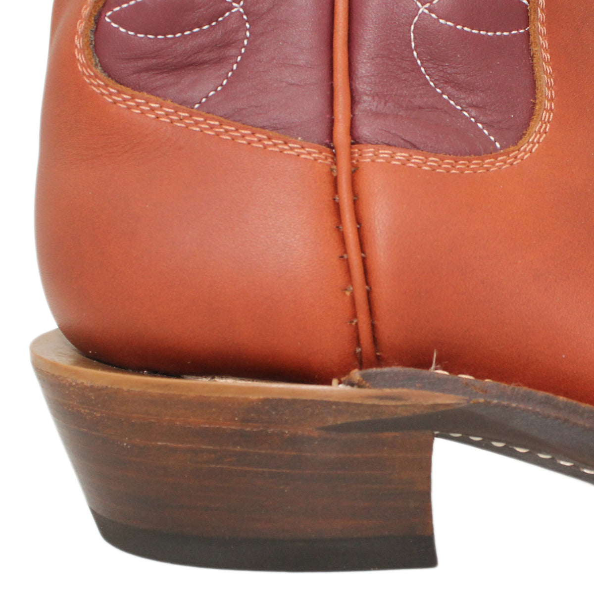 12" Wine Upper w/ Loops Stitching

Tan Timberjack Steer Vamp

Wide French Square Toe

Slightly Tapered Heel